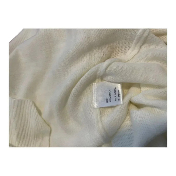 NEW Lea & Viola Women’s Large Ivory Sweater With Criss Cross Back NWT - Picture 5 of 5